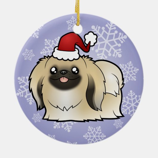 Kerstpekingese (show doorgesneden) keramisch ornament (Achterkant)