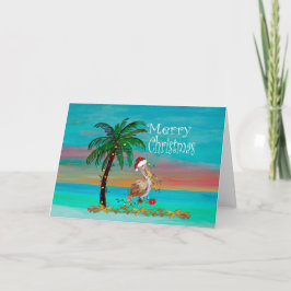 Kerstpelikaan Vakantie palmboom kerstkaarten Feestdagen Kaart