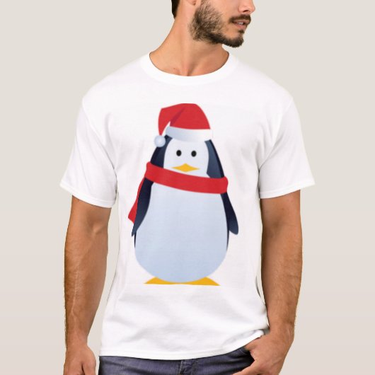 KerstPenguin Face T-shirt (Voorkant)