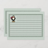 KerstPenguin Recipe Notecard Briefkaart (Voorkant / Achterkant)