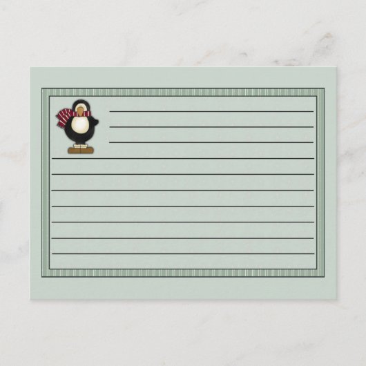 KerstPenguin Recipe Notecard Briefkaart (Voorkant)