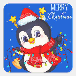 Kerstpenguin Sticker