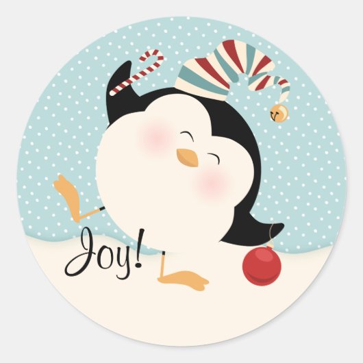 Kerstpenguin Sticker (Voorkant)