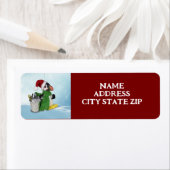 *KERSTPENQUIN* KERSTADRES LABEL (Insitu)