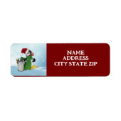 *KERSTPENQUIN* KERSTADRES LABEL (Voorkant)