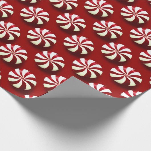 kerstpepermunt cadeaupapier (Hoek)