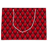 Kerstpepermunt | Gewatteerd Rood Luxe Patroon Groot Cadeauzakje (Voorkant)
