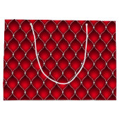Kerstpepermunt | Gewatteerd Rood Luxe Patroon Groot Cadeauzakje (Achterkant)