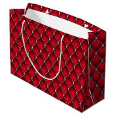 Kerstpepermunt | Gewatteerd Rood Luxe Patroon Groot Cadeauzakje (Achterkant Gekanteld)