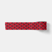 Kerstpepermunt | Gewatteerd Rood Luxe Patroon Satijnen Lint (Voorkant)