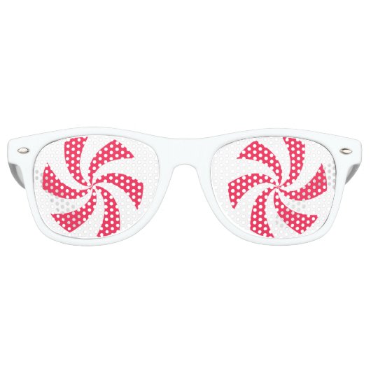 Kerstpepermunt retro zonnebril (Voorkant)
