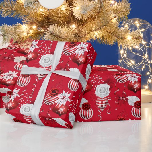 Kerstpepermunt | Sierstrip Bloem Cadeaupapier (Feestdagen)