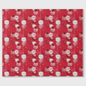 Kerstpepermunt | Sierstrip Bloem Cadeaupapier (Vlak)