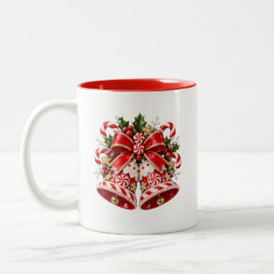 Kerstpepermuntklokken koffiemok tweekleurige koffiemok