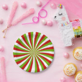 kerstpeppermint Candy Cane Pinwheels Papieren Bordje (Feest)