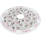 kerstpeppermint Penguins Persoonlijke namen Kerstboom Rok (Gekanteld)