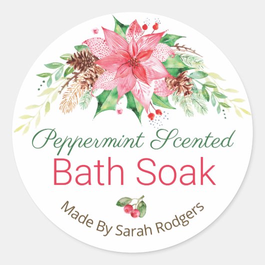 kerstpeppermint Scented Bath Soak Labels (Voorkant)