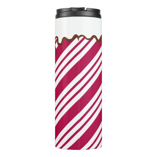 Kerstpeppermint-Snoep Koffie thermische trommel Thermosbeker (Achterkant)