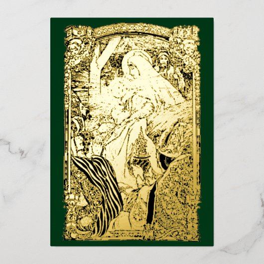 kerstperiode 1909 folie feestdagenkaart (Voorkant)