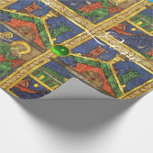 KERSTPERKAMENT MET EDELSTENEN CADEAUPAPIER (Hoek)