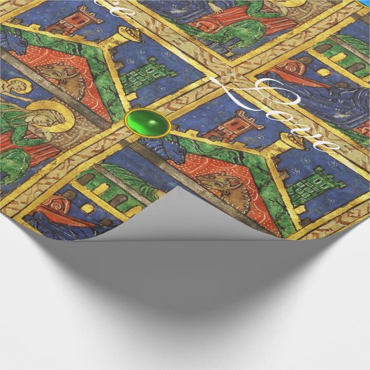 KERSTPERKAMENT MET EDELSTENEN CADEAUPAPIER (Hoek)