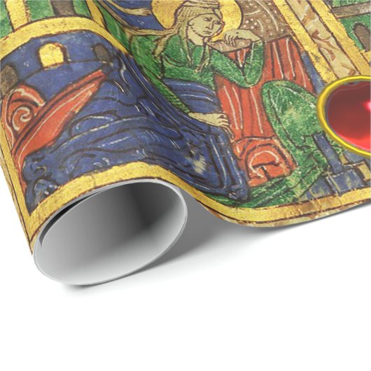 KERSTPERKAMENT MET EDELSTENEN CADEAUPAPIER (Rol Hoek)