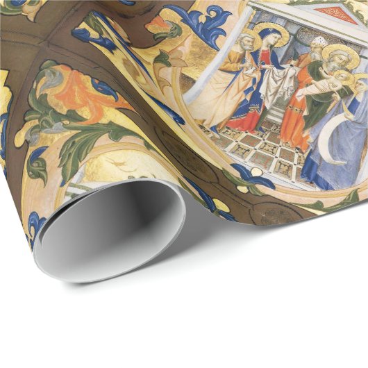 KERSTPERKAMENT MET RODE BLAUWE BLOEMEN CADEAUPAPIER (Rol Hoek)