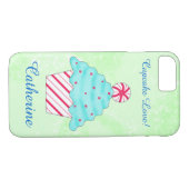 Kerstpermint Cupcake Art Name Persoonlijk Case-Mate iPhone Case (Achterkant (Horizontaal))