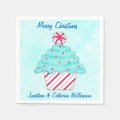 kerstpermint Cupcake-gepersonaliseerde partij Servetten (Voorkant)