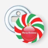 Kerstpermint en Ornament Button Flesopener (Voorkant)