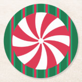 Kerstpermint Ronde Kartonnen Onderzetter (Voorkant)