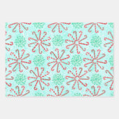 kerstperminten die papierbladen overvullen inpakpapier vel (Voorkant 2)