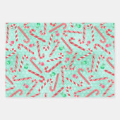 kerstperminten die papierbladen overvullen inpakpapier vel (Voorkant)