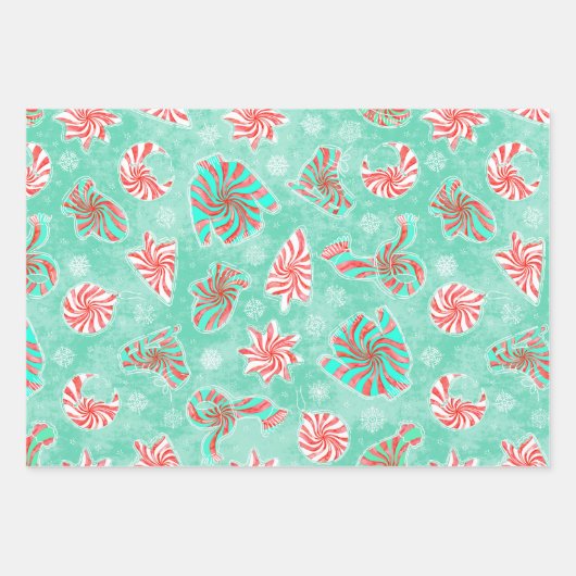 kerstperminten inpakpapier vel (Voorkant)