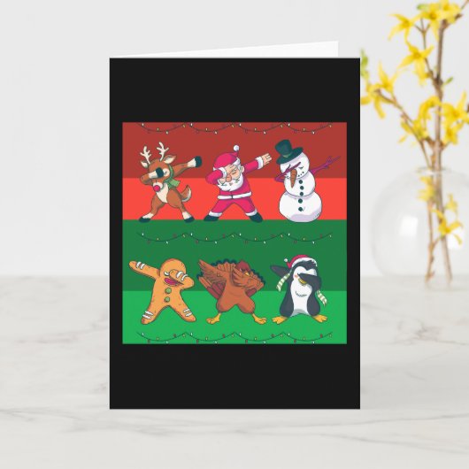 Kerstpersonages Dabben Kaart (Gele Bloem)