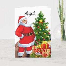 Kerstpersoonlijk KIND van Santa Claus CUSTOM Feestdagen Kaart