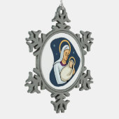 Kerstperweter Snowflake Ornament/Baby Jesus Tin Sneeuwvlok Ornament (Links)