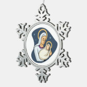 Kerstperweter Snowflake Ornament/Baby Jesus Tin Sneeuwvlok Ornament (Rechts)