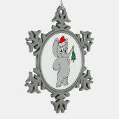 Kerstperweter Snowflake Ornament/Elephant Tin Sneeuwvlok Ornament (Links)