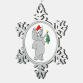 Kerstperweter Snowflake Ornament/Elephant Tin Sneeuwvlok Ornament (Rechts)