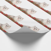 Kerstperzische kat cadeaupapier (Hoek)