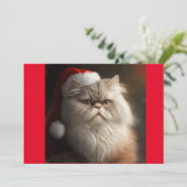 Kerstperzische kat, kerstkerstkat T-shirt Feestdagenkaart (Staand voorkant)