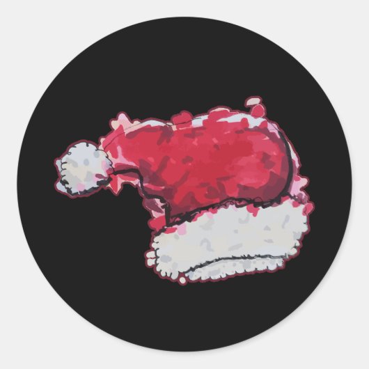 kerstPet Ronde Sticker (Voorkant)