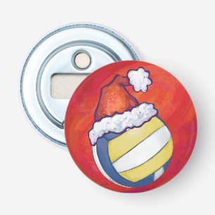 KerstPet Volleyball Button Flesopener