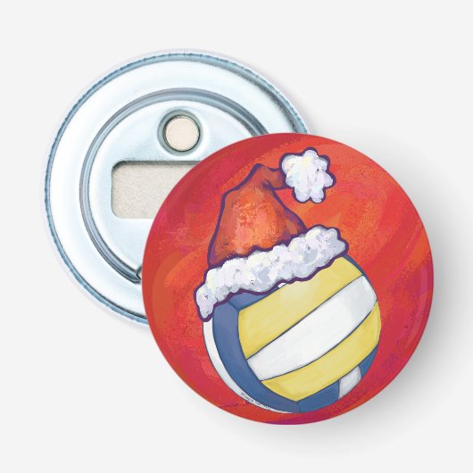 KerstPet Volleyball Button Flesopener (Voorkant)