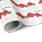 KerstPet Volleyball | Personaliseren Cadeaupapier (Rol Hoek)