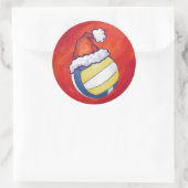 KerstPet Volleyball Ronde Sticker (Tas)
