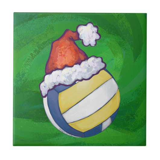 KerstPet Volleyball Tegeltje (Voorkant)