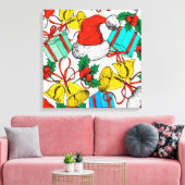 kerstPetten, geschenken en blaasjes Canvas Afdruk (Insitu (Woonkamer))