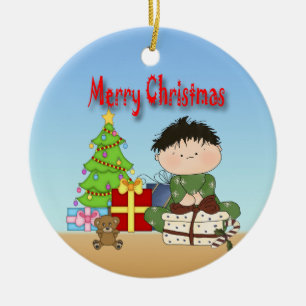 Kerstpeuter-ronde Keramisch Ornament